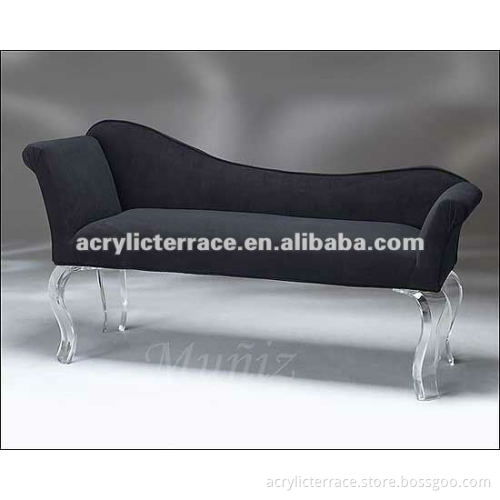 Clear/Wholesale/Luxuriant Acrylic benchwith black cushion/furniture